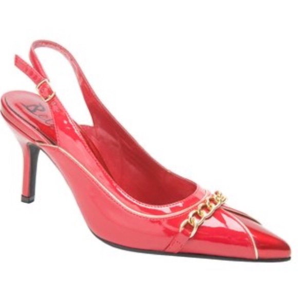 Bellini Shoes - Bellini Heel sling back red &gold worn once 9